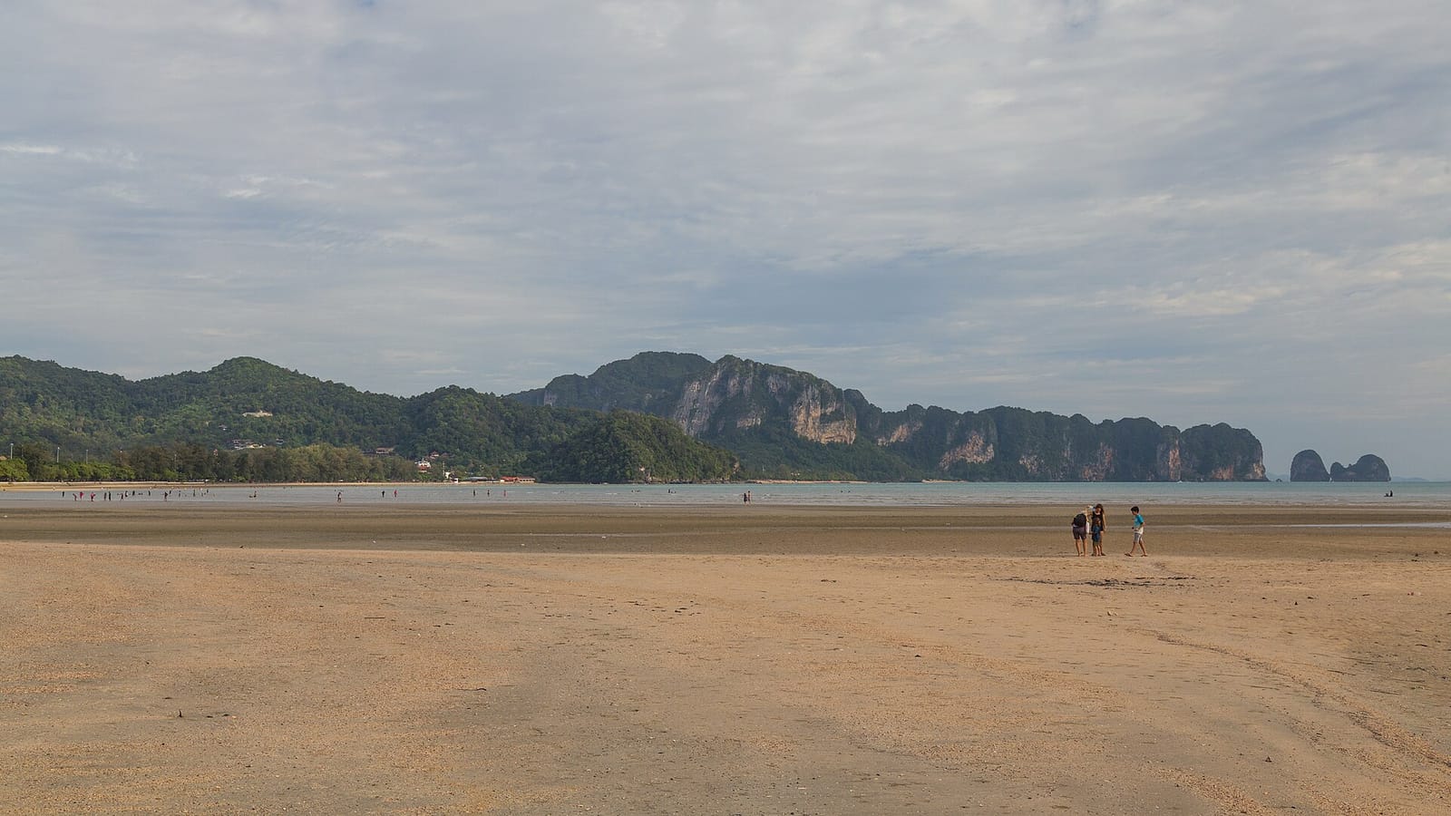Nopparat Thara beach near Ao Nang, a long sandy walk before the night market